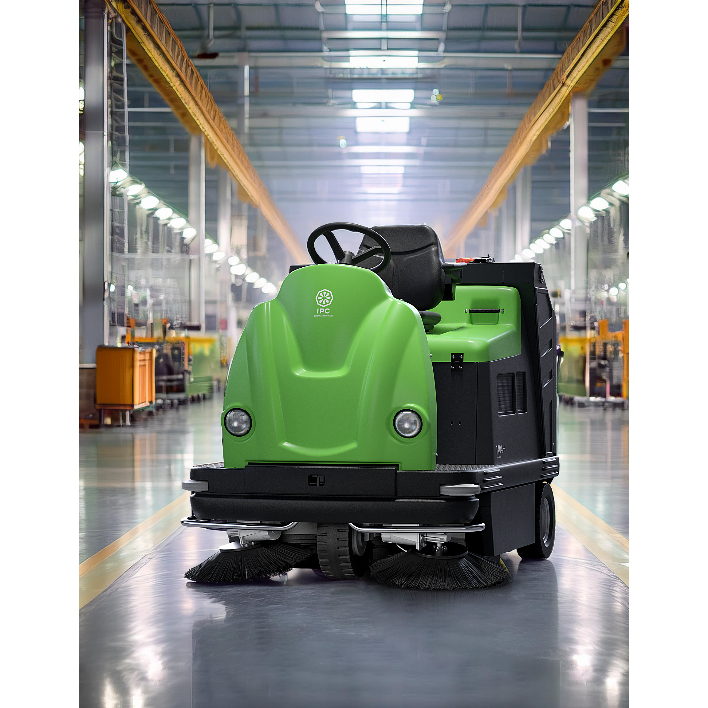 Avec garantie de service. Balayeuse-aspirante-autoportée IPC-Gansow 1404+ - technologie hybride durable