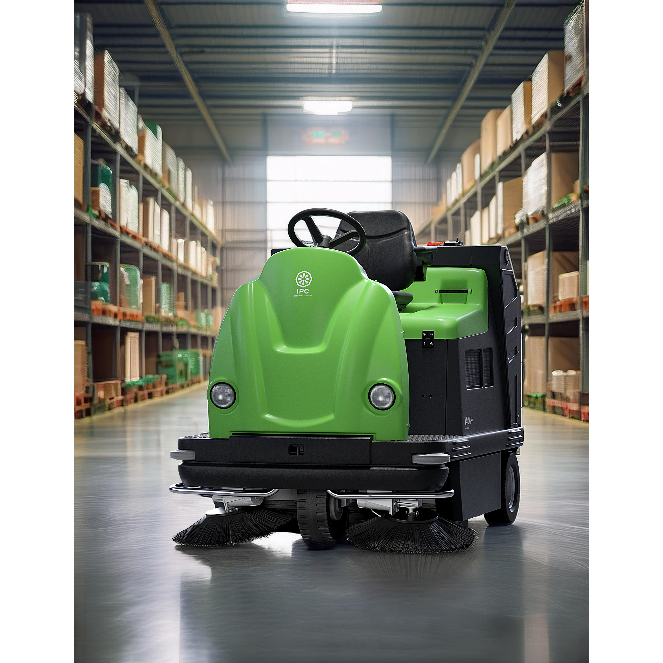 Avec garantie de service. Balayeuse-aspirante-autoportée IPC-Gansow 1404+ - technologie hybride durable