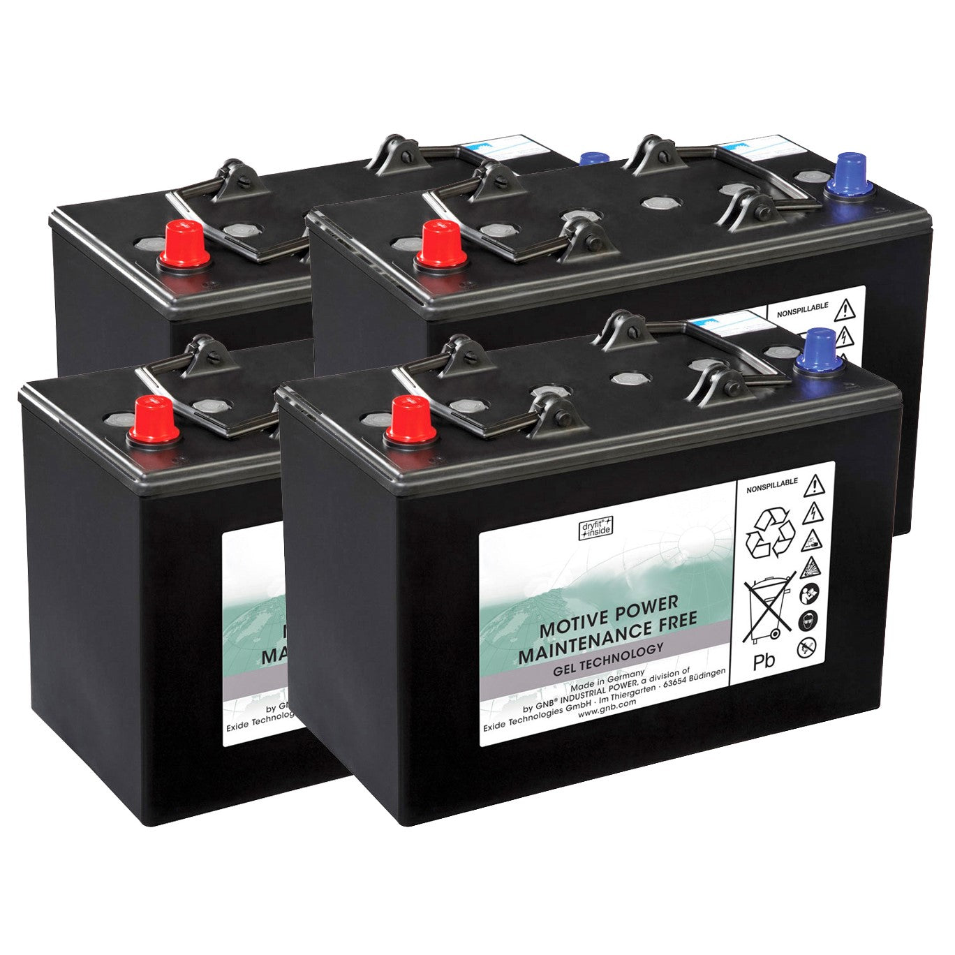 4 Gel-Batterien à 6V/180Ah (inkl. Verbindungskabel)