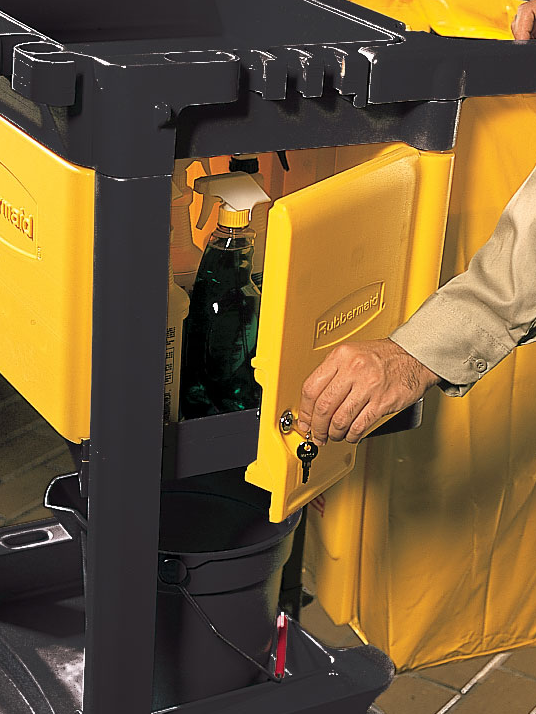 Compartiment à serrure pour chariot de ménage