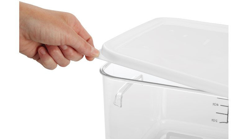 Deckel für viereckige platzsparende Behälter weiss