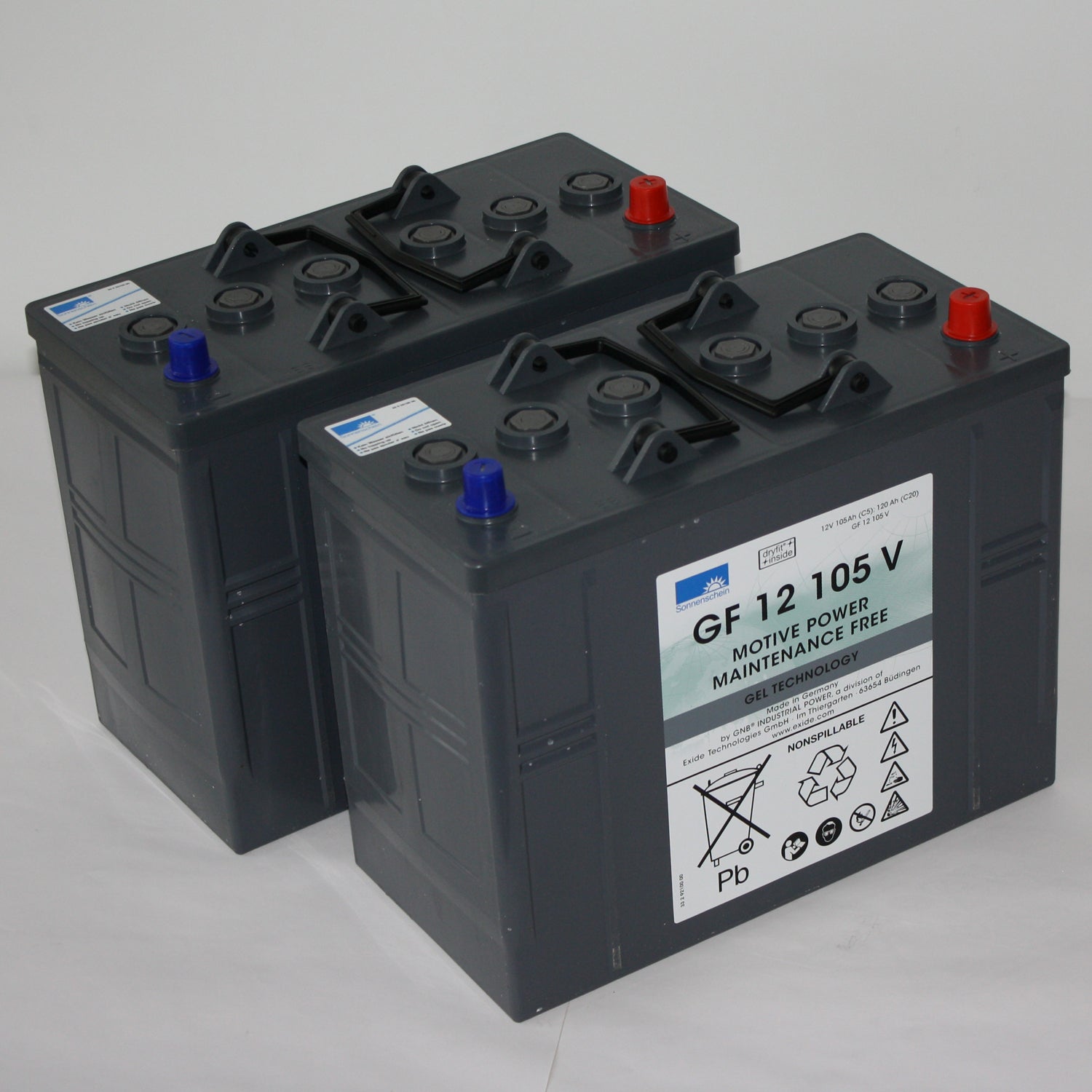 2 batteries gel à 12 V/105 Ah (C5)